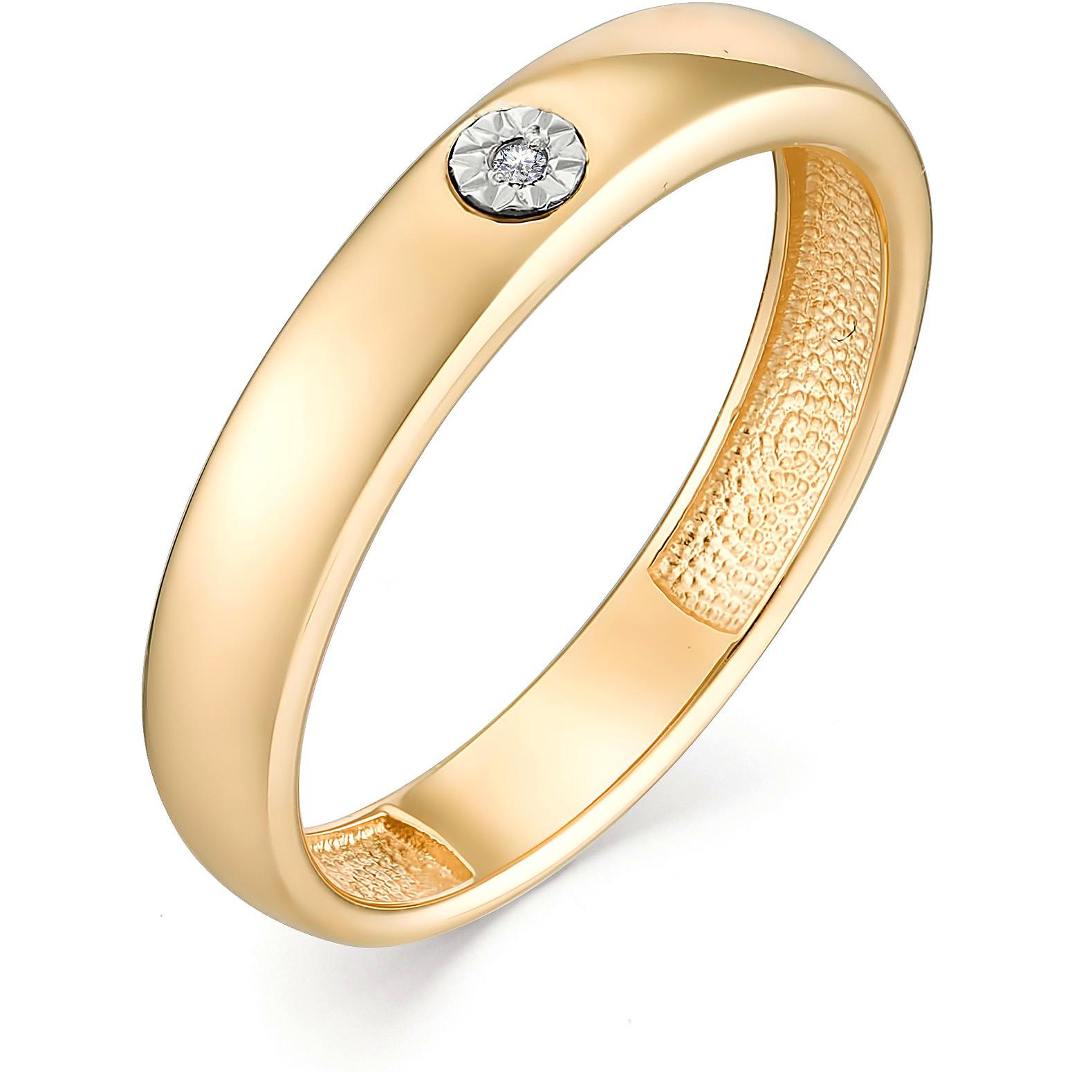 Кольцо с 1 бриллиантом из красного золота (арт. 801514)