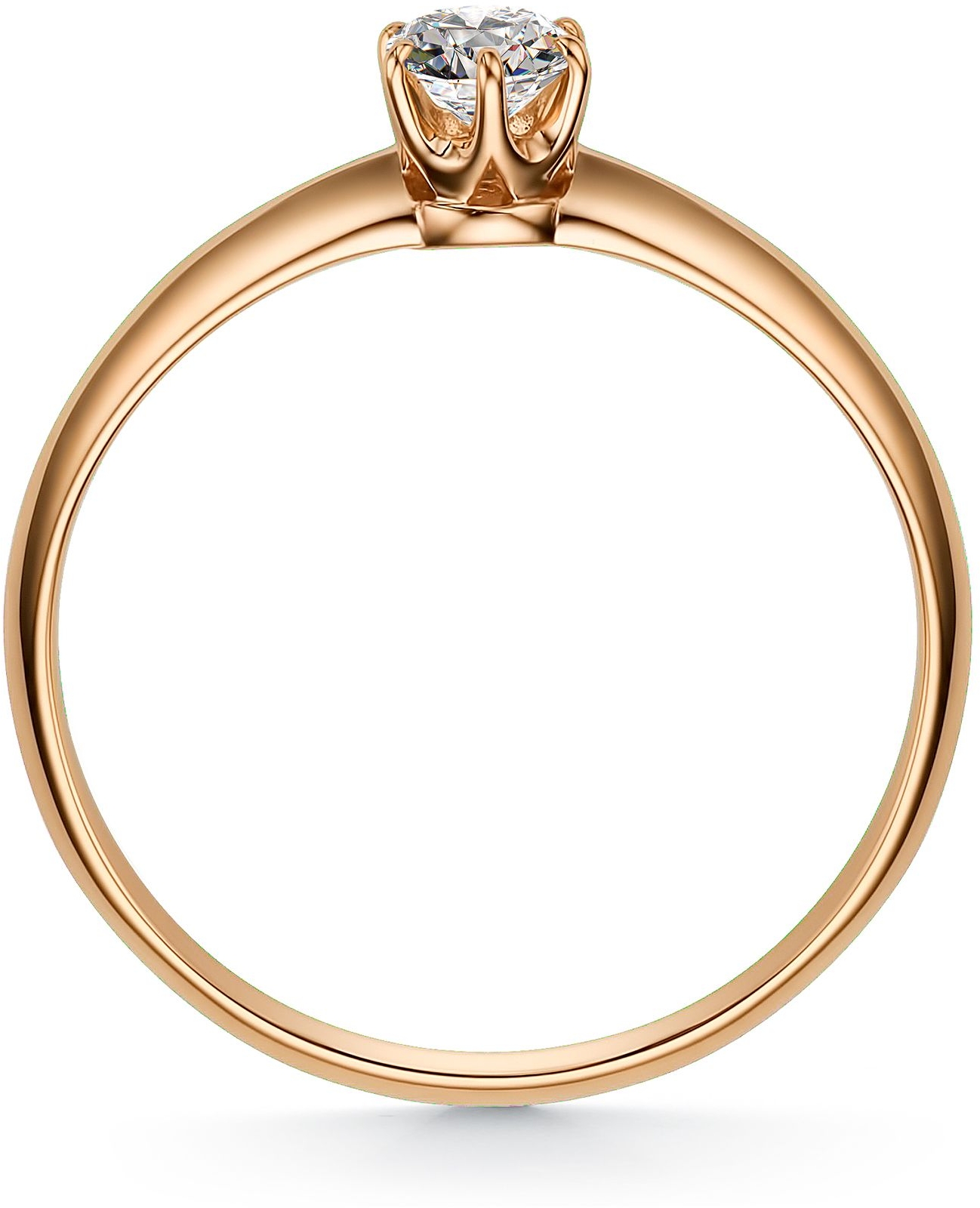 Кольцо с 1 бриллиантом из красного золота (арт. 801718)