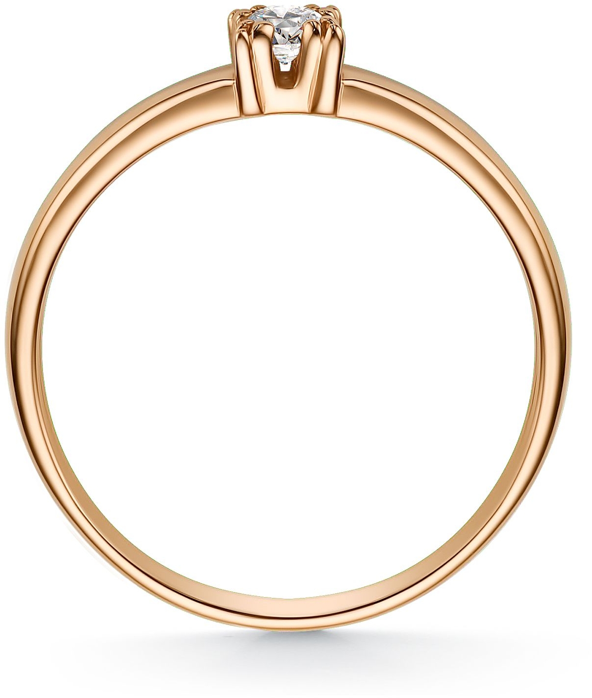 Кольцо с 1 бриллиантом из красного золота (арт. 801967)