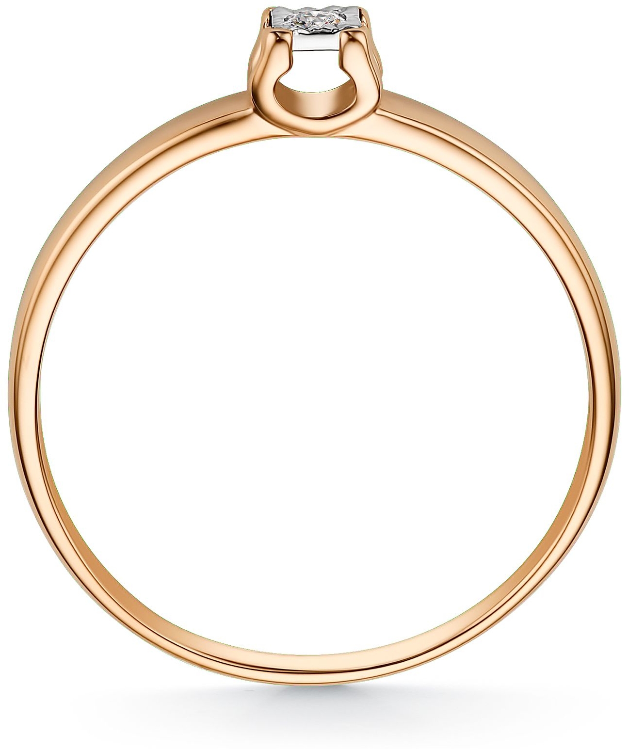 Кольцо с 1 бриллиантом из красного золота (арт. 802030)