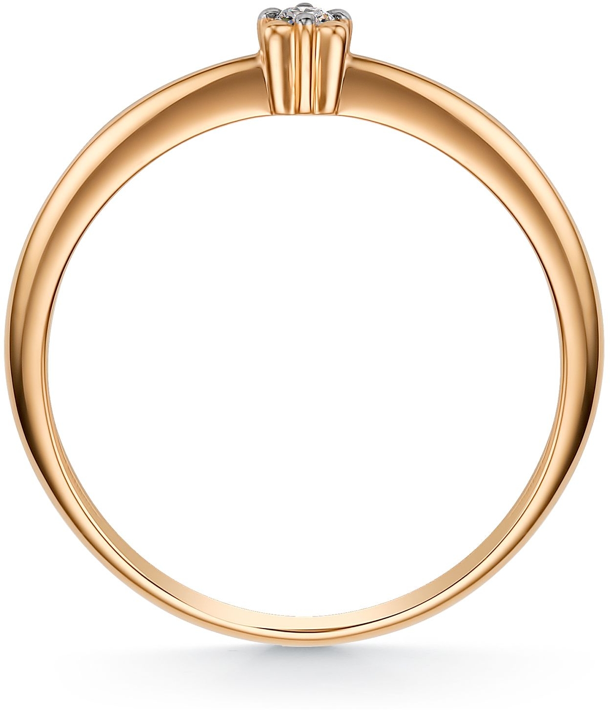 Кольцо с 1 бриллиантом из красного золота (арт. 802155)