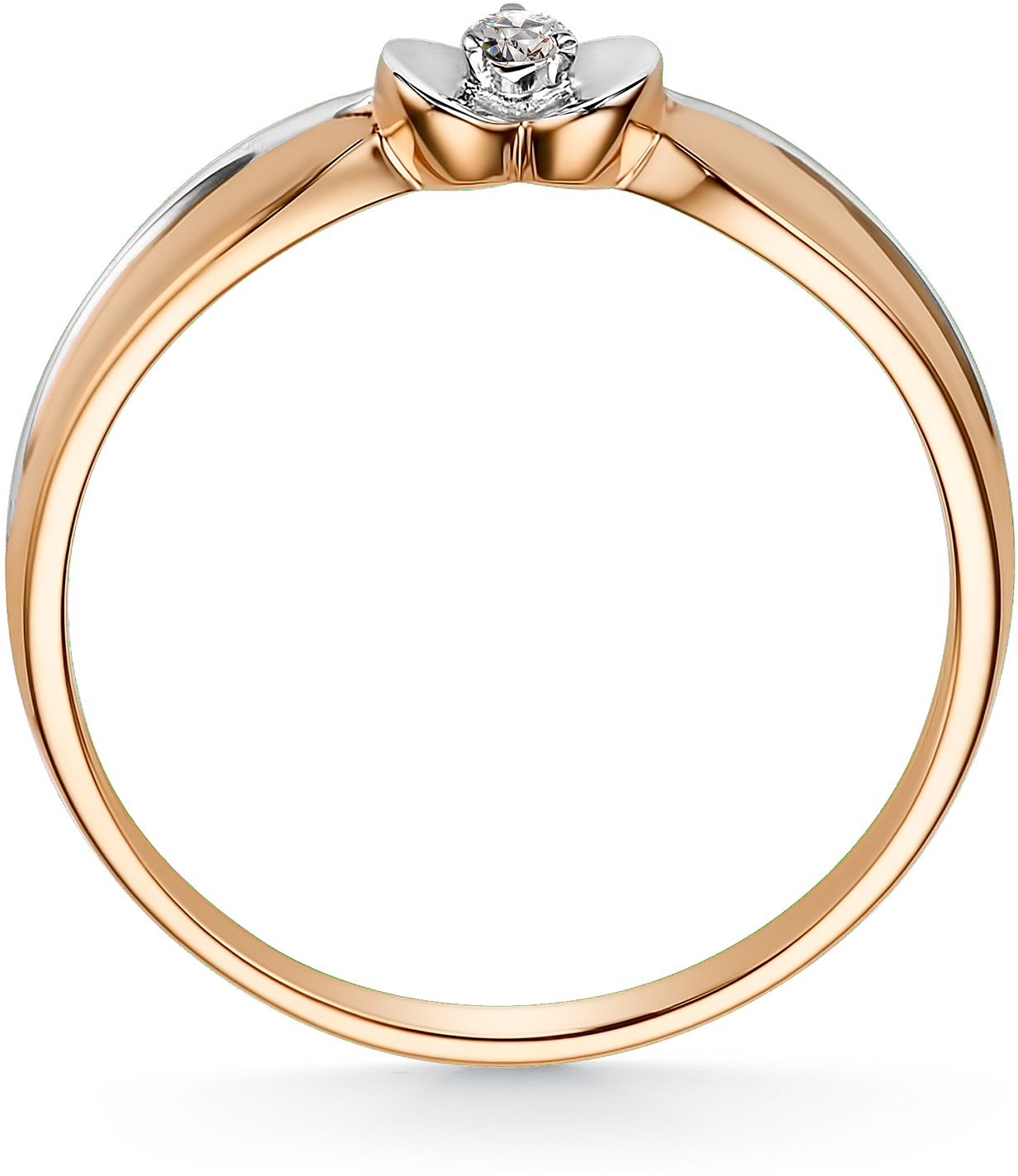 Кольцо с 1 бриллиантом из красного золота (арт. 802270)