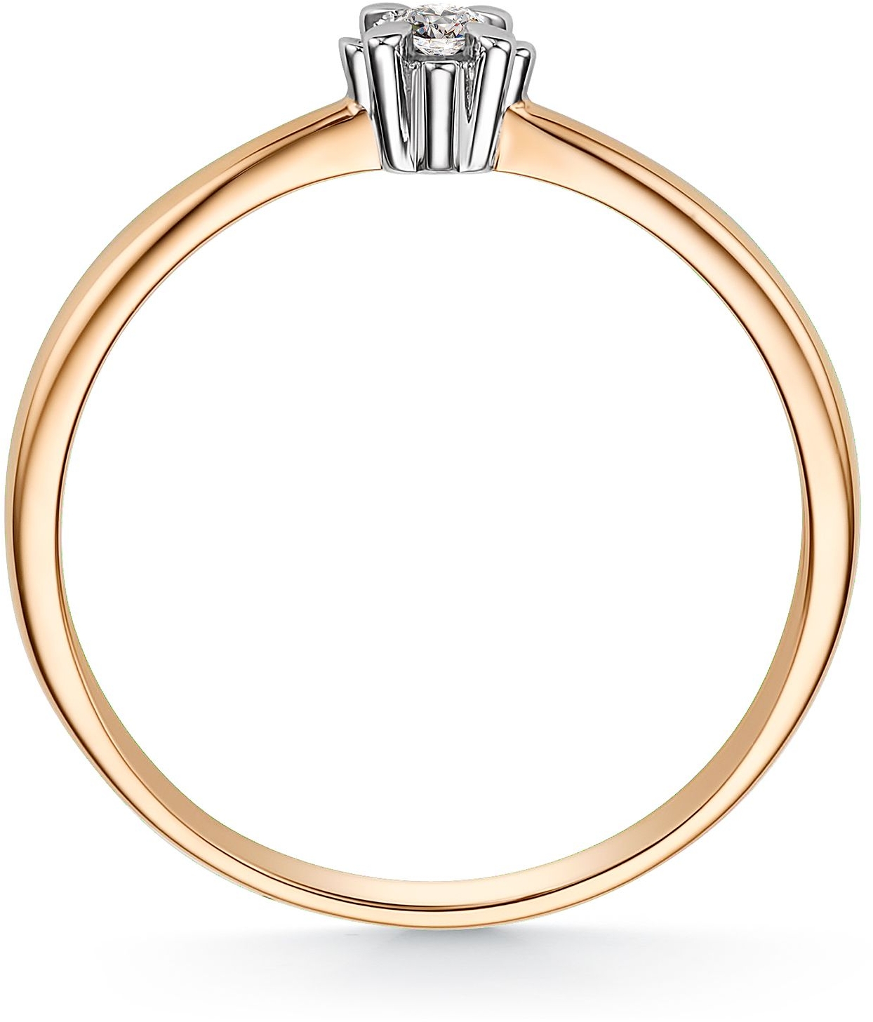 Кольцо с 1 бриллиантом из красного золота (арт. 802375)