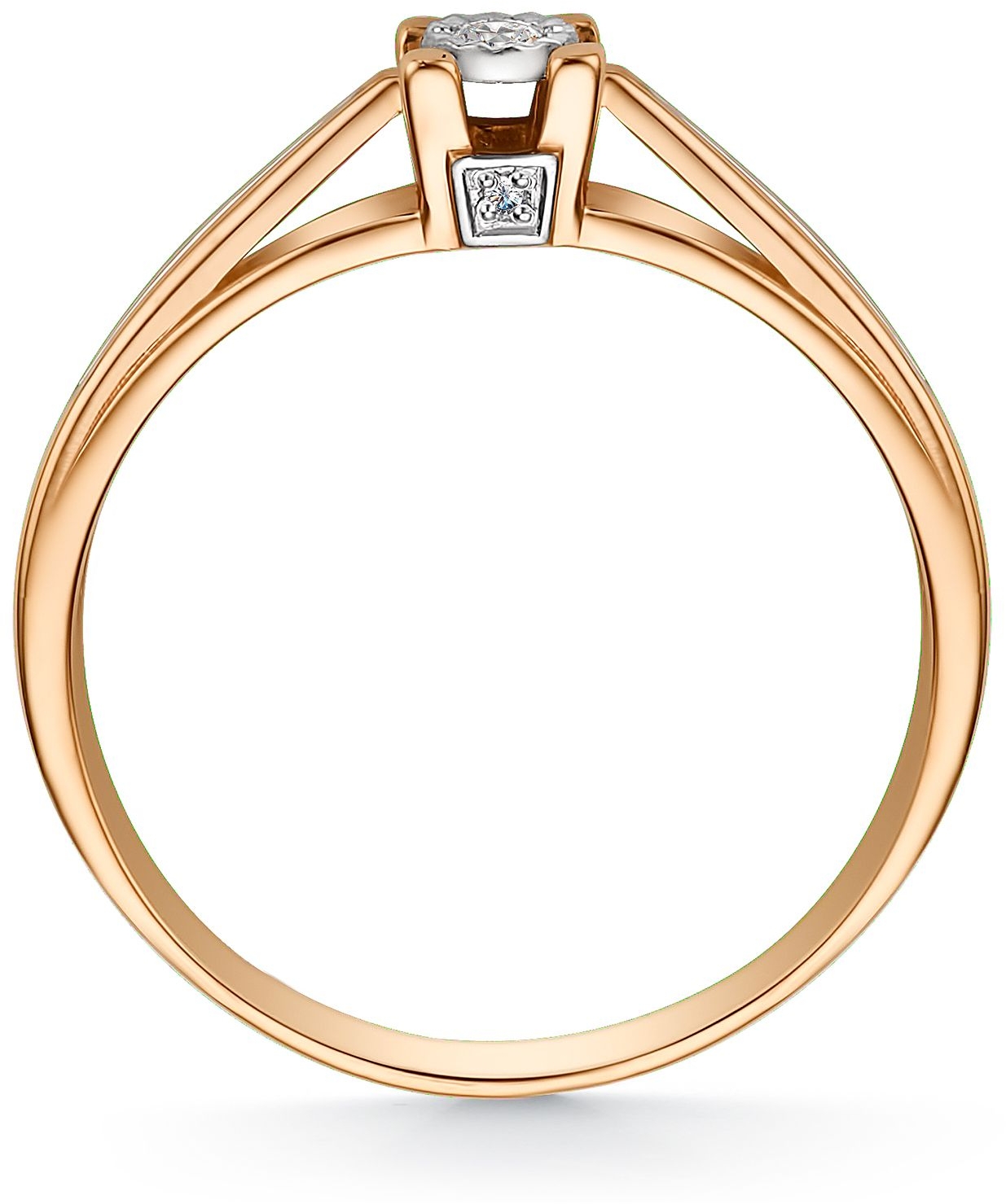Кольцо с 9 бриллиантами из красного золота (арт. 802416)