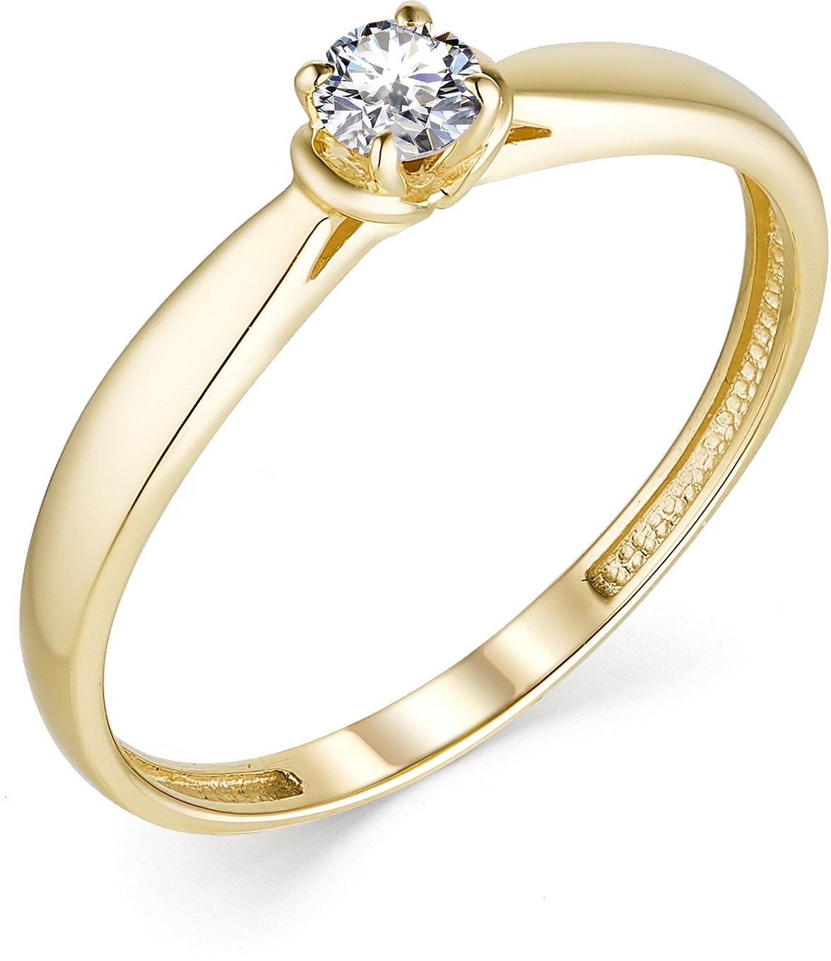 Кольцо с 1 бриллиантом из жёлтого золота (арт. 802822)