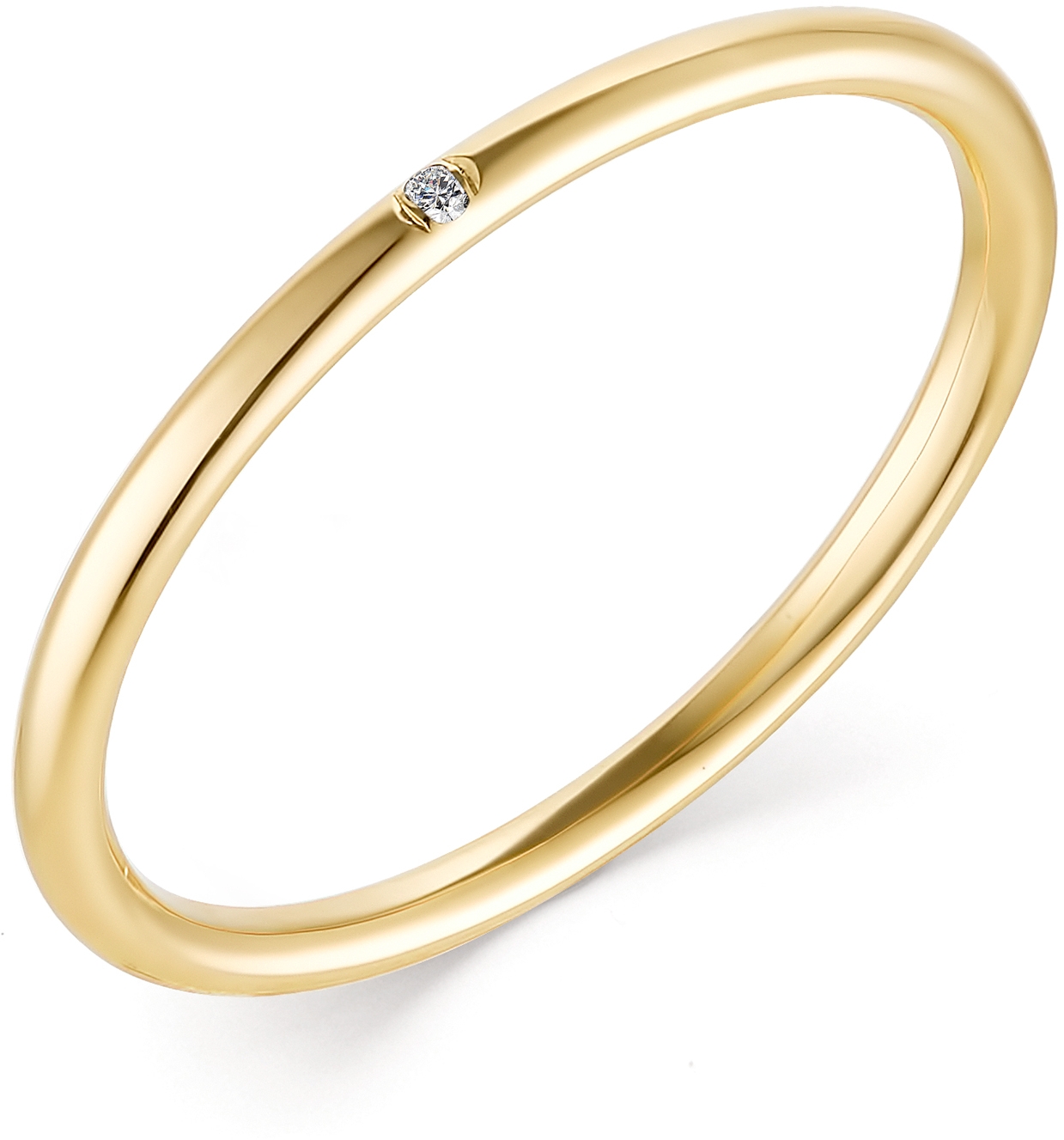 Кольцо с 1 бриллиантом из жёлтого золота (арт. 803129)