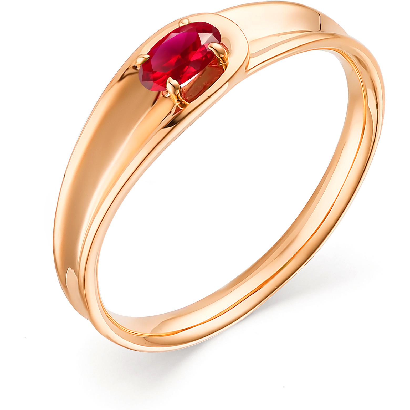 Кольцо с 1 рубином из красного золота (арт. 803309)