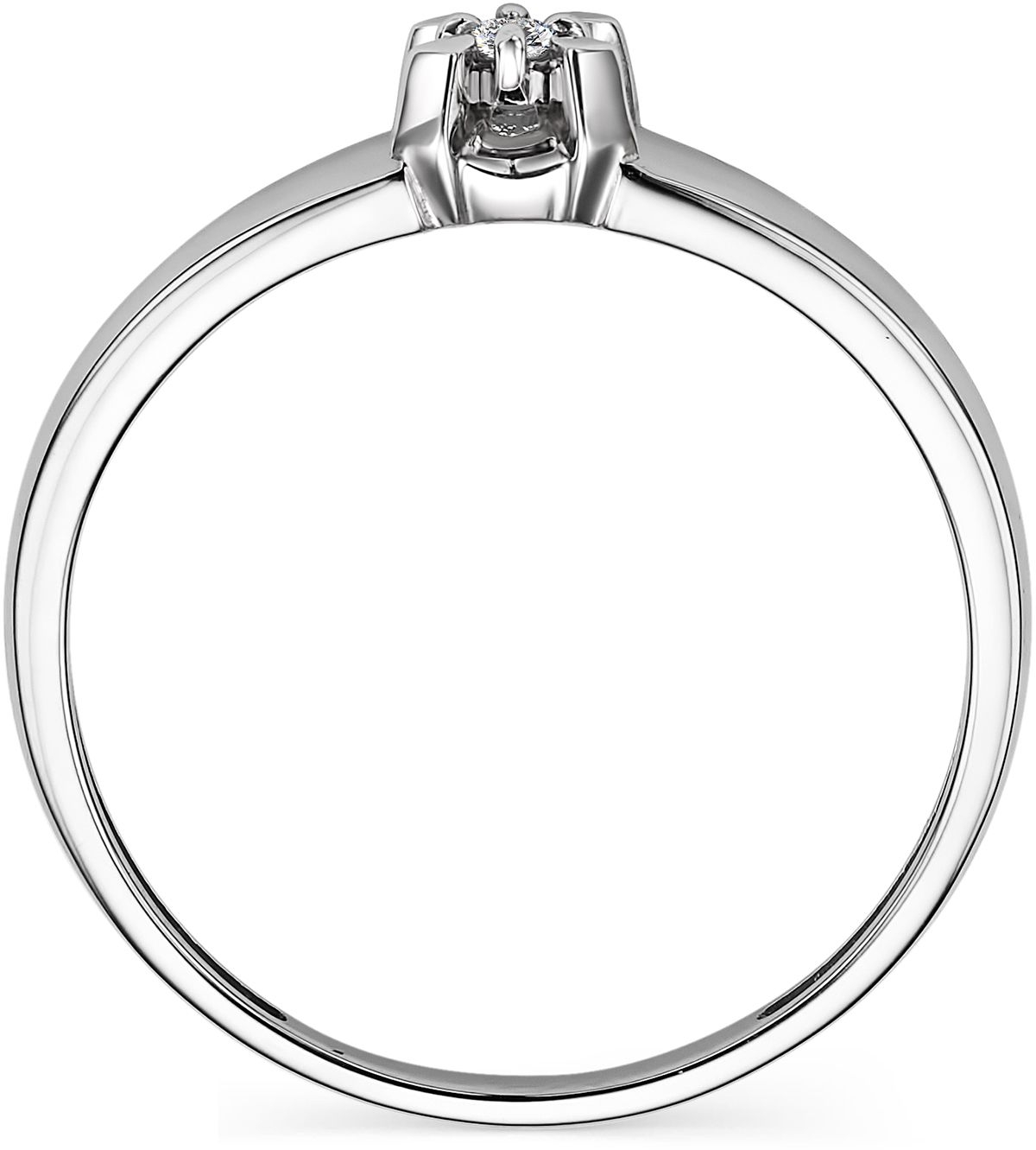 Кольцо с 1 бриллиантом из белого золота (арт. 804644)