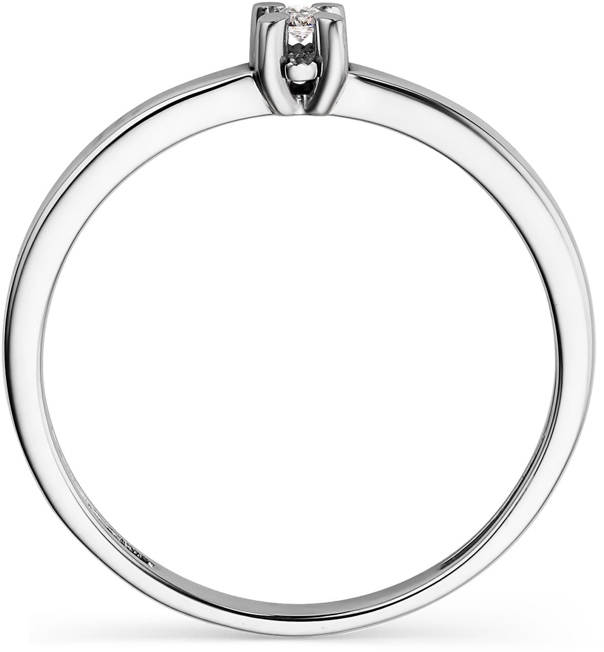 Кольцо с 1 бриллиантом из белого золота (арт. 804742)