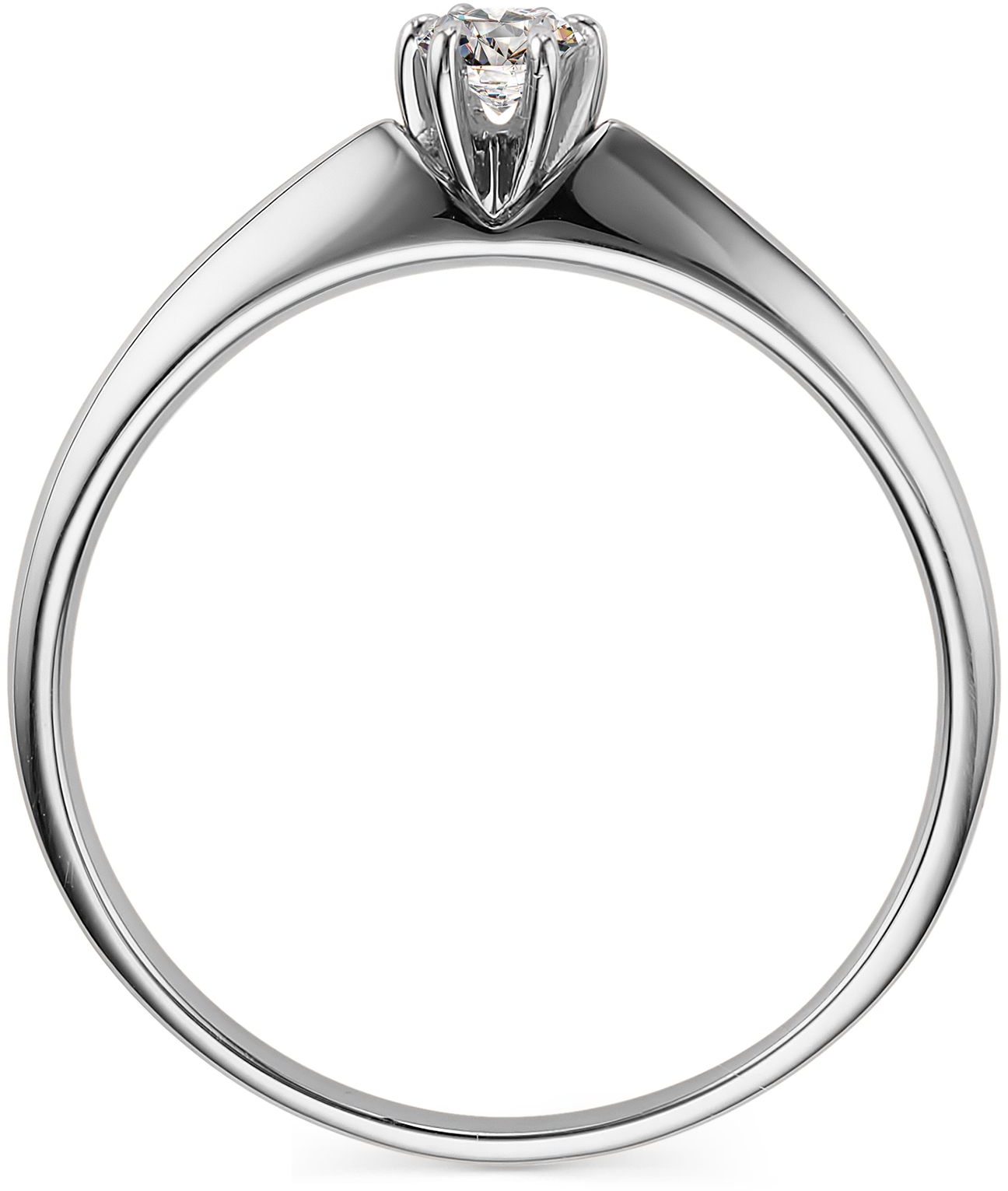 Кольцо с 1 бриллиантом из белого золота (арт. 804853)