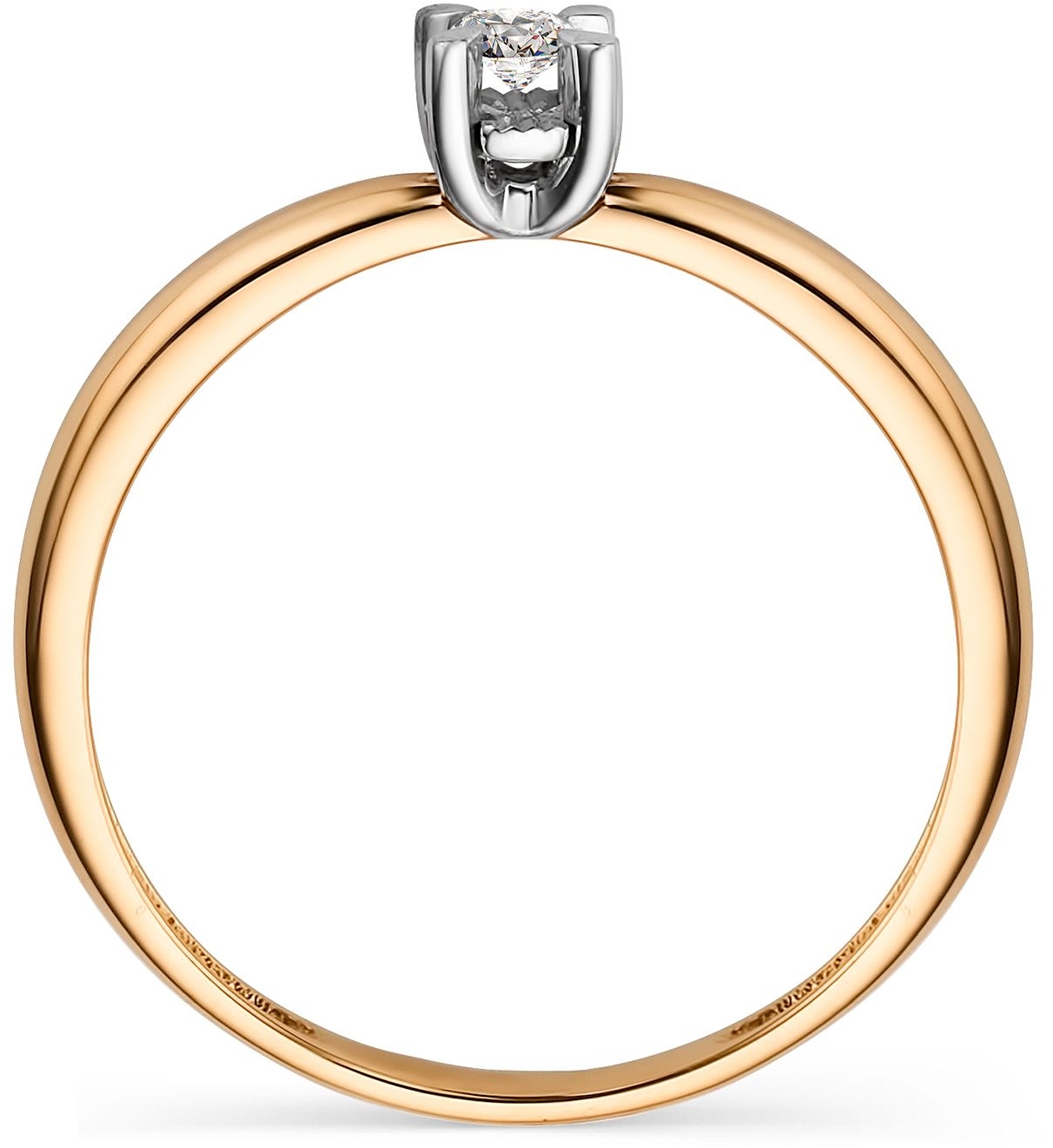 Кольцо с 1 бриллиантом из красного золота (арт. 804945)