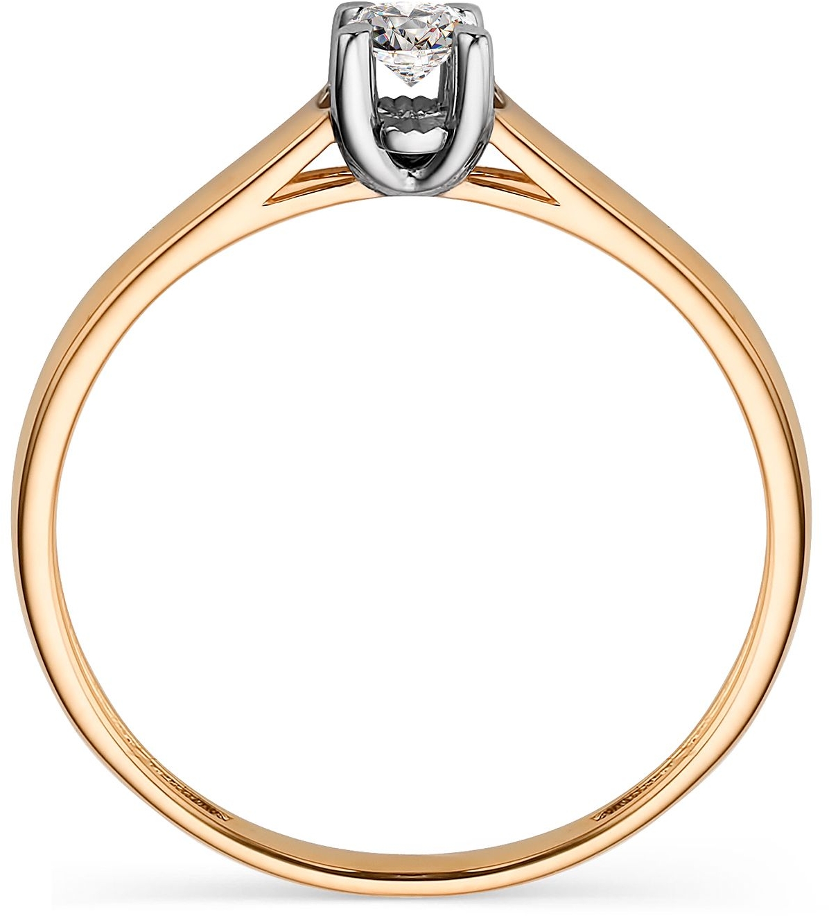 Кольцо с 1 бриллиантом из красного золота (арт. 804953)