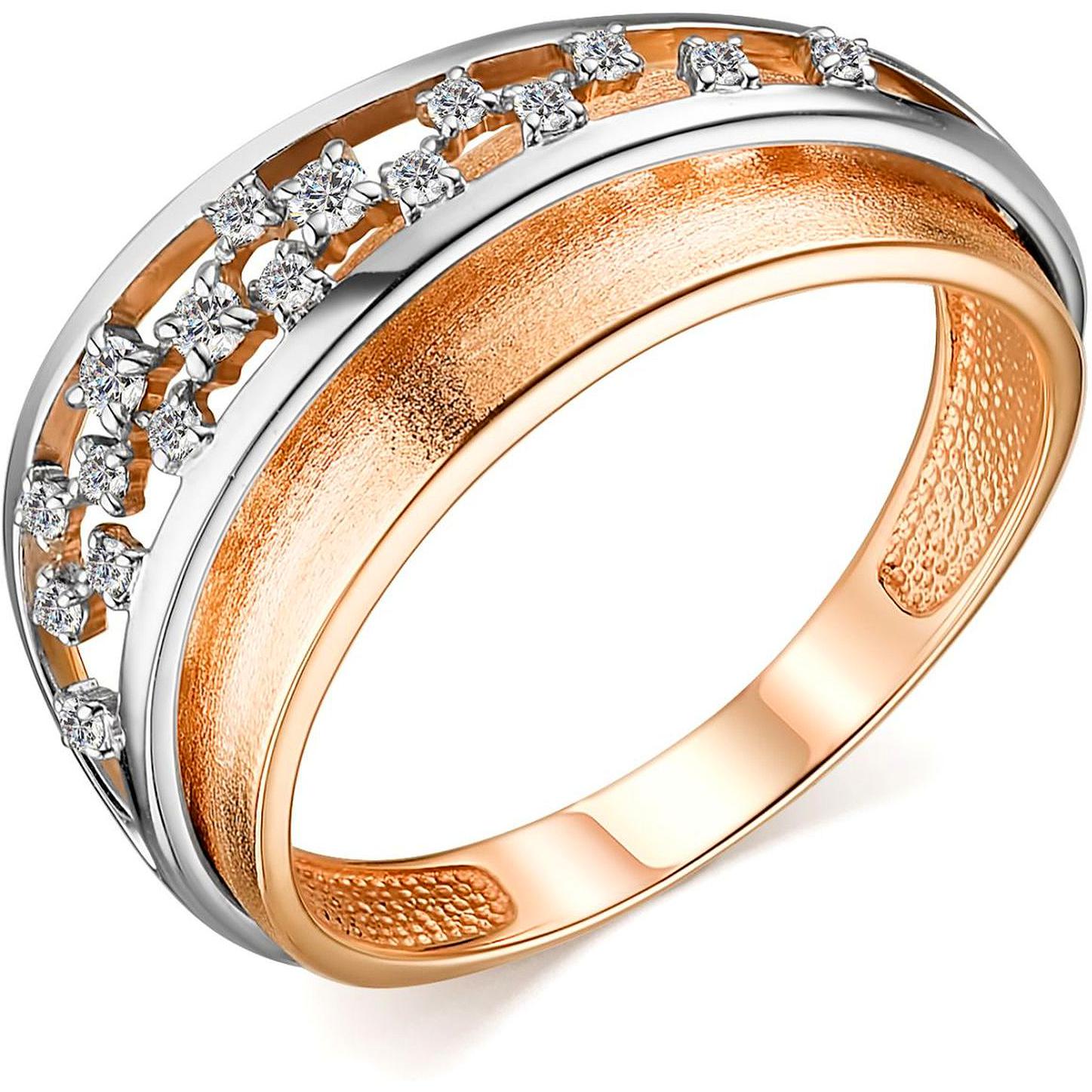 Кольцо с 17 бриллиантами из красного золота (арт. 805373)