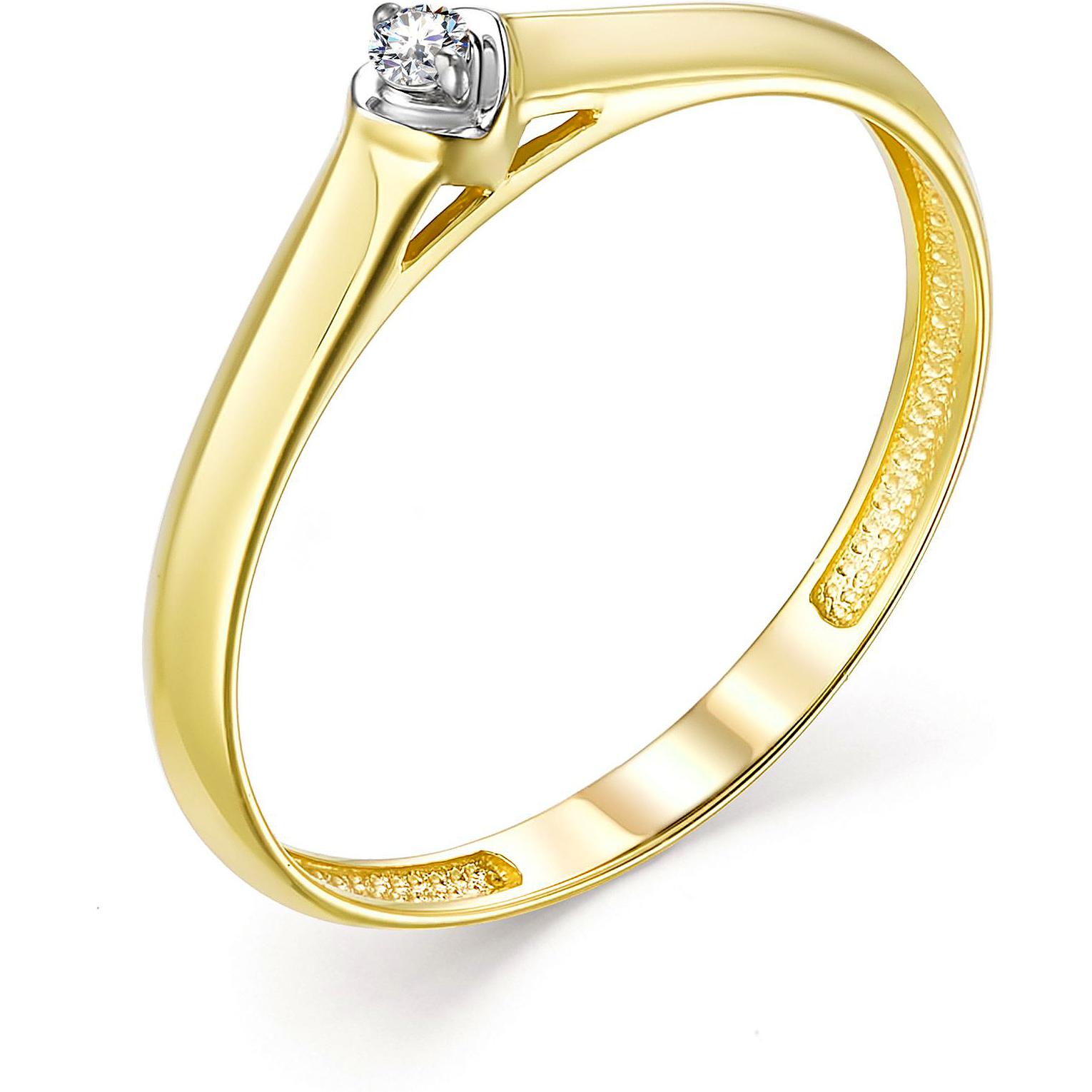 Кольцо с 1 бриллиантом из жёлтого золота (арт. 805590)