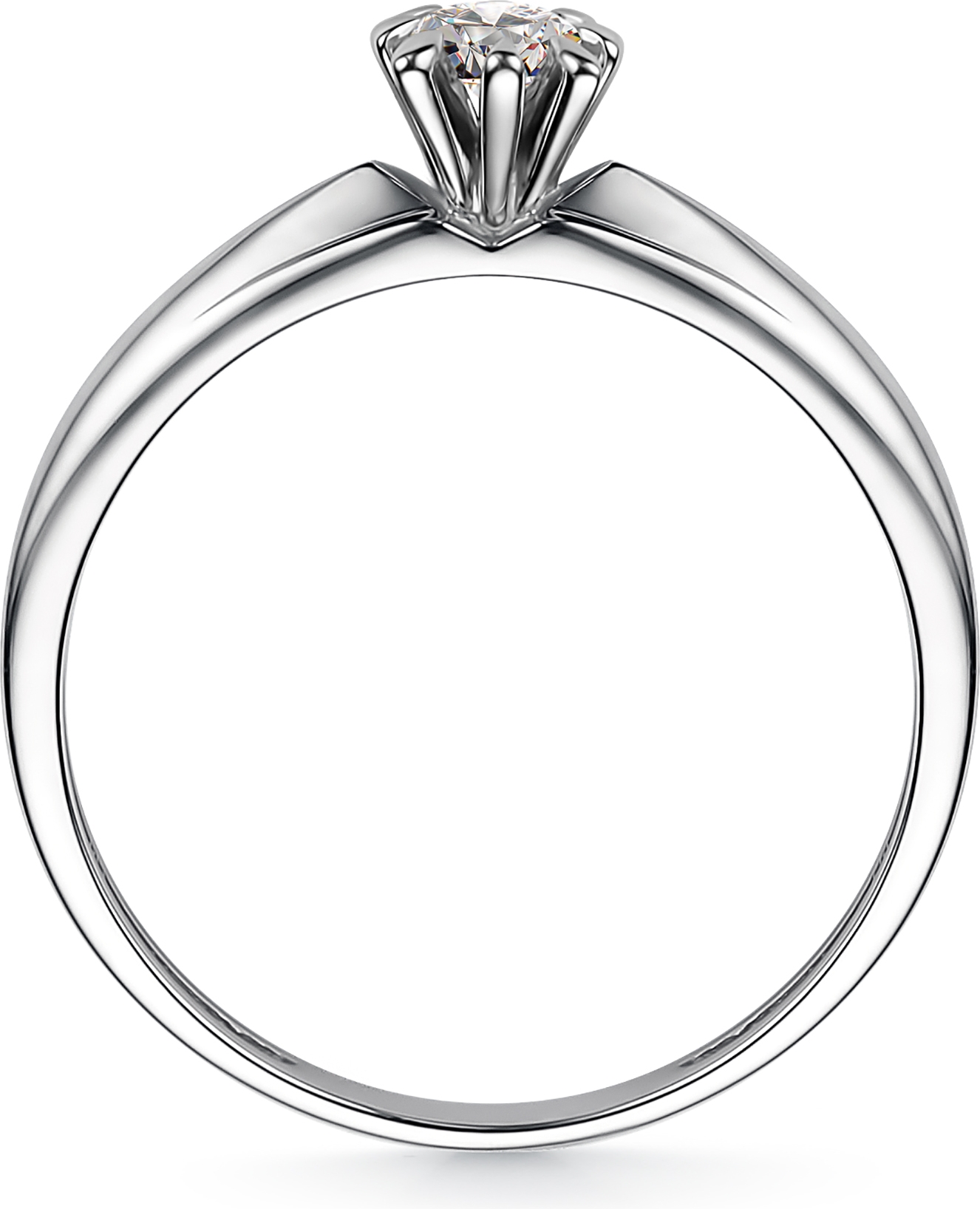 Кольцо с 1 бриллиантом из белого золота (арт. 806209)