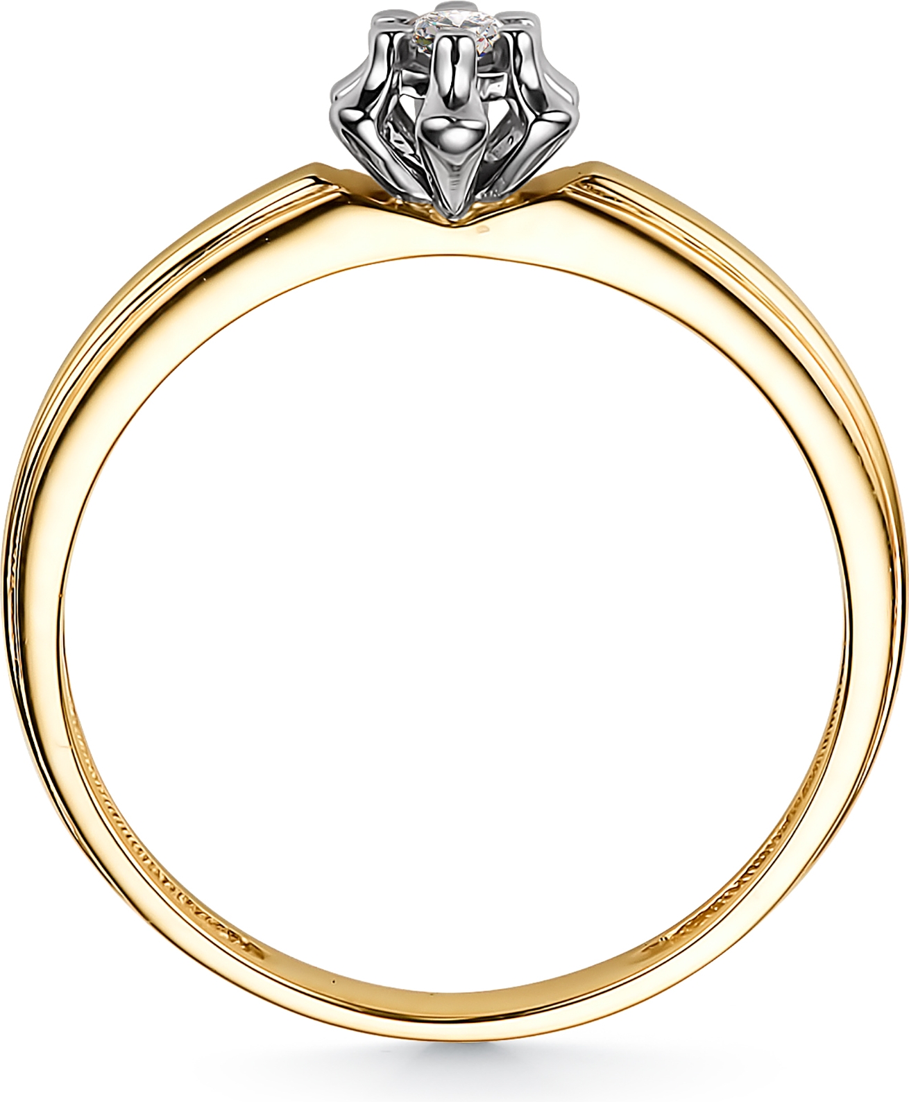 Кольцо с 1 бриллиантом из жёлтого золота (арт. 806233)