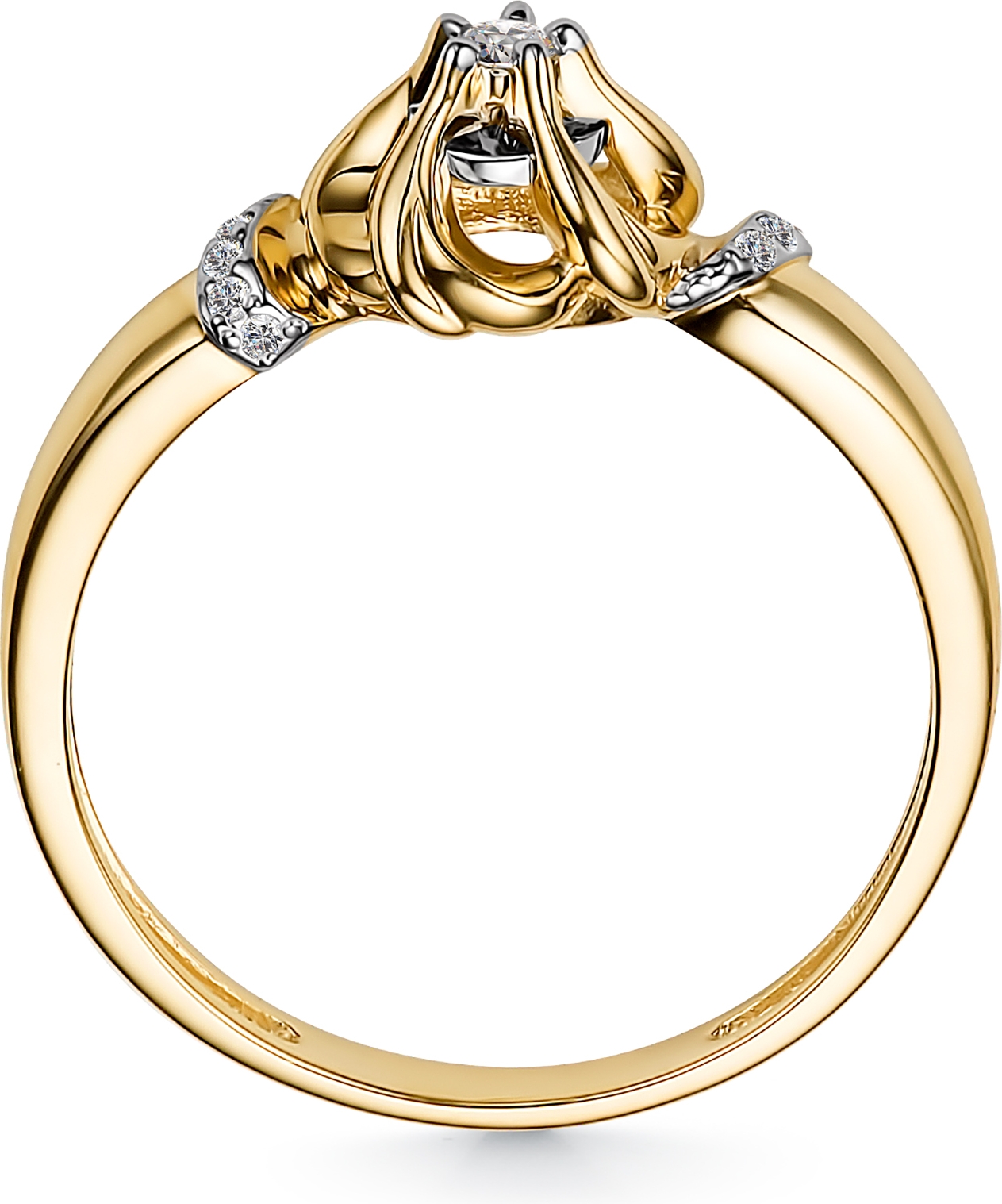 Кольцо с 11 бриллиантами из жёлтого золота (арт. 806347)