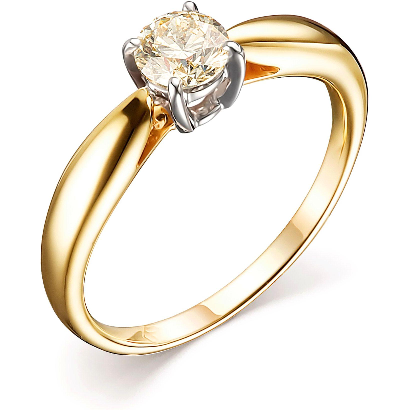 Кольцо с 1 бриллиантом из жёлтого золота (арт. 806729)