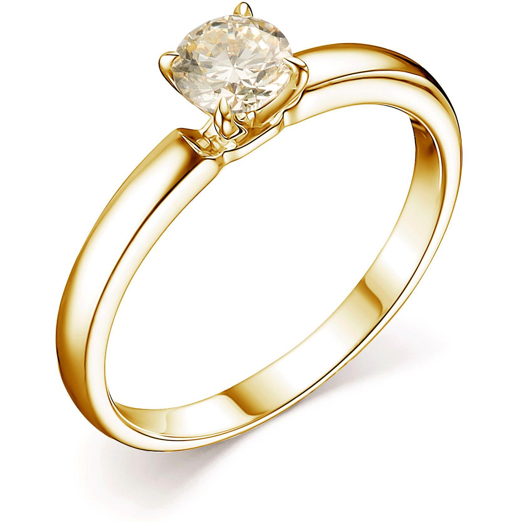 Кольцо с 1 бриллиантом из жёлтого золота (арт. 806743)