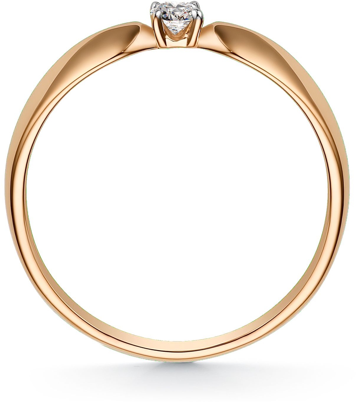 Кольцо с бриллиантом из красного золота (арт. 810757)