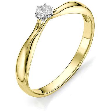 Кольцо с бриллиантом из желтого золота (арт. 811314)