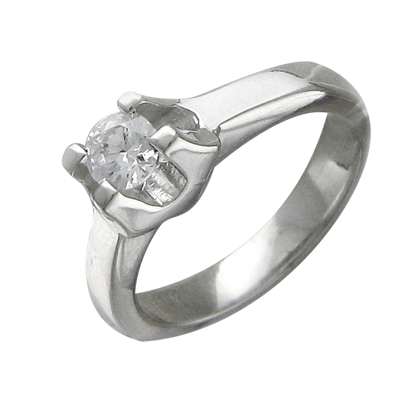 Кольцо с 1 фианитом из серебра (арт. 820216)