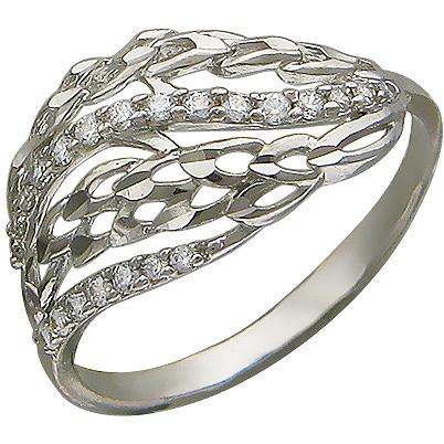 Кольцо с фианитами из серебра (арт. 821108)