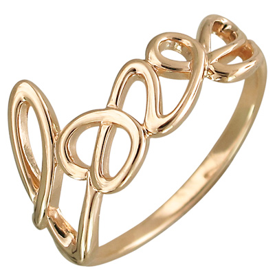 Кольцо "Love" из красного золота (арт. 823028)