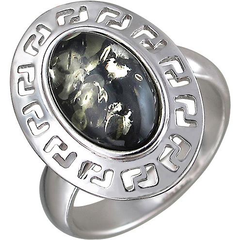 Кольцо с янтарем из серебра (арт. 824153)