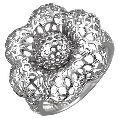 Кольцо Цветок из серебра (арт. 825889)