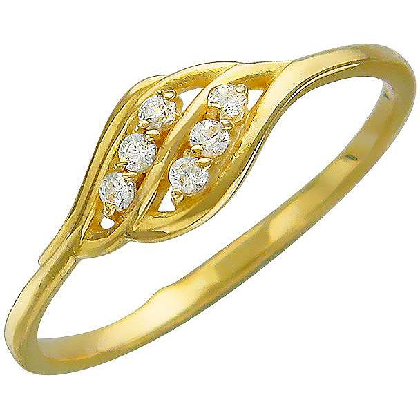 Кольцо с фианитами из желтого золота (арт. 826365)