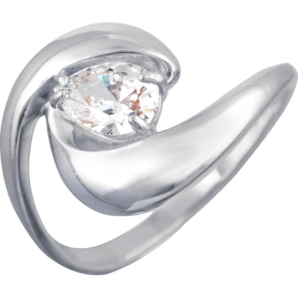 Кольцо с 1 кристаллом swarovski из серебра (арт. 826696)