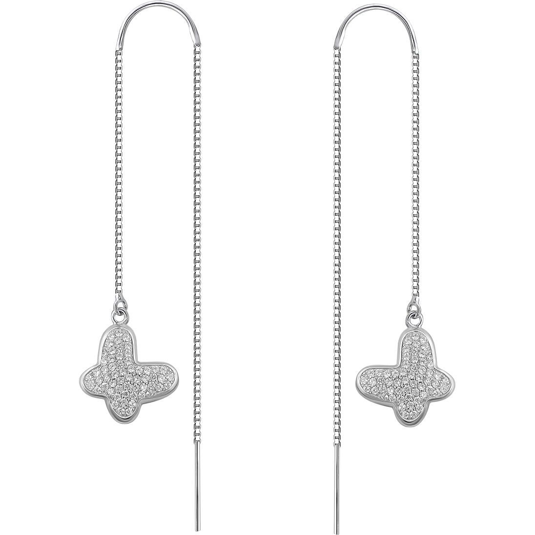 Серьги Бабочки с фианитами из серебра (арт. 829233)