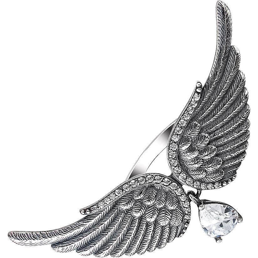 Кольцо Крылья с фианитом из серебра (арт. 834351)