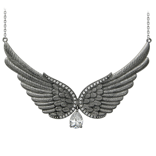 Колье Крылья с 39 фианитами из серебра (арт. 835817)