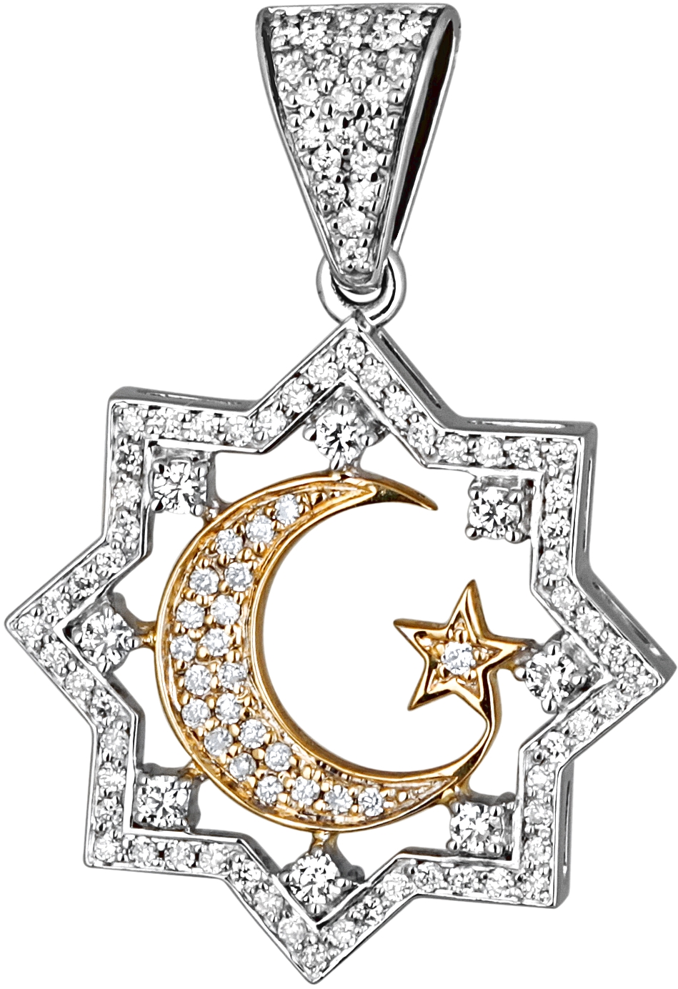 Подвеска Мусульманская с 110 бриллиантами из комбинированного золота 750 (арт. 838410)