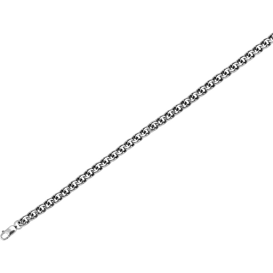 Цепочка плетения "Бисмарк" из чернёного серебра (арт. 839720)