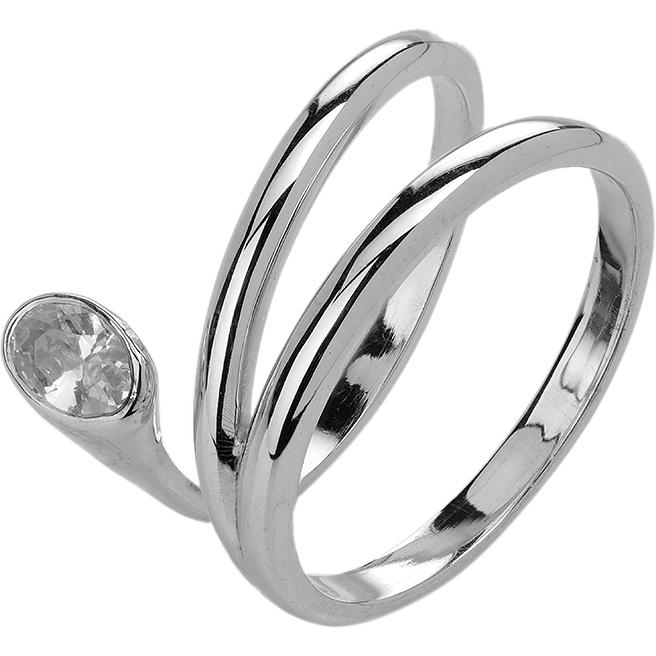 Кольцо с 1 фианитом из серебра (арт. 840931)