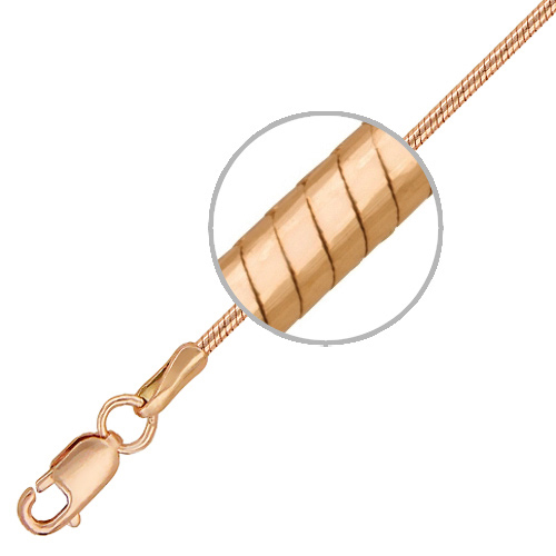 Цепочка плетения "Шнурок" из красного золота (арт. 844720)