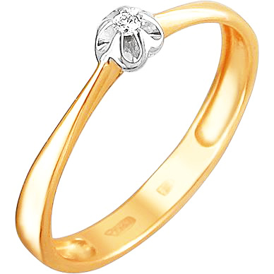 Кольцо с 1 бриллиантом из красного золота (арт. 849882)