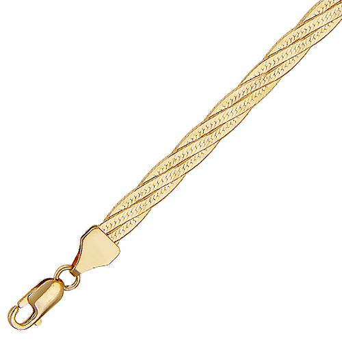 Цепочка плетения "Косичка" из красного золота (арт. 849960)