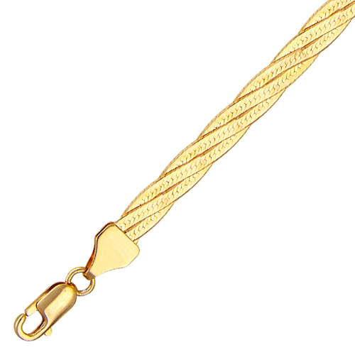 Цепочка плетения "Косичка" из красного золота (арт. 849961)