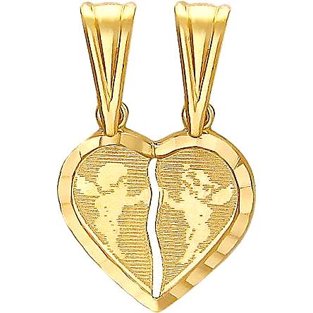 Подвеска Половинки сердца из жёлтого золота (арт. 852957)
