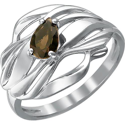 Кольцо с 1 раухтопазом из серебра (арт. 854082)