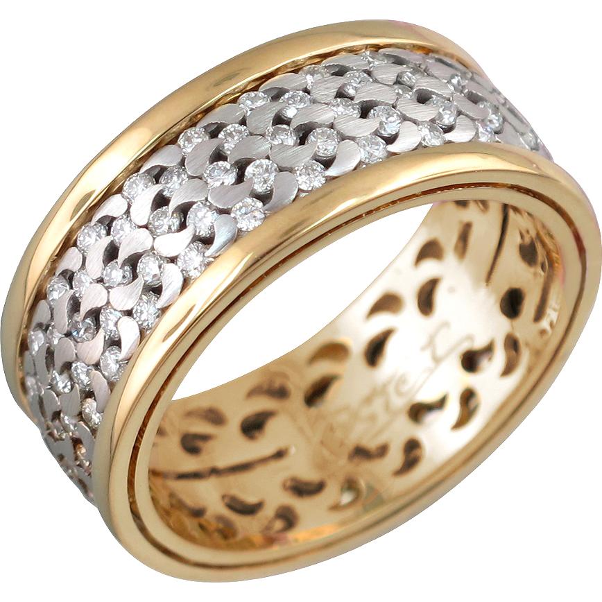 Кольцо с 125 бриллиантами из комбинированного золота 750 пробы (арт. 854305)