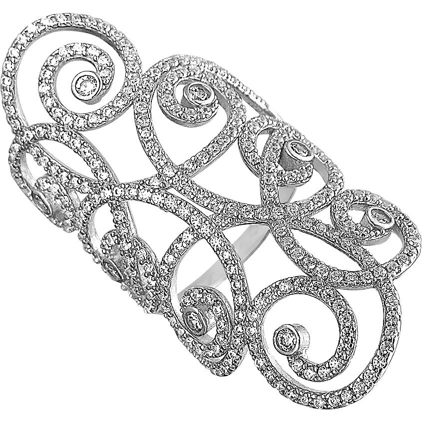 Кольцо с фианитами из серебра (арт. 857229)
