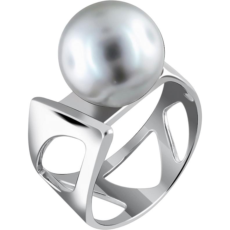 Кольцо с жемчугом из серебра (арт. 864197)