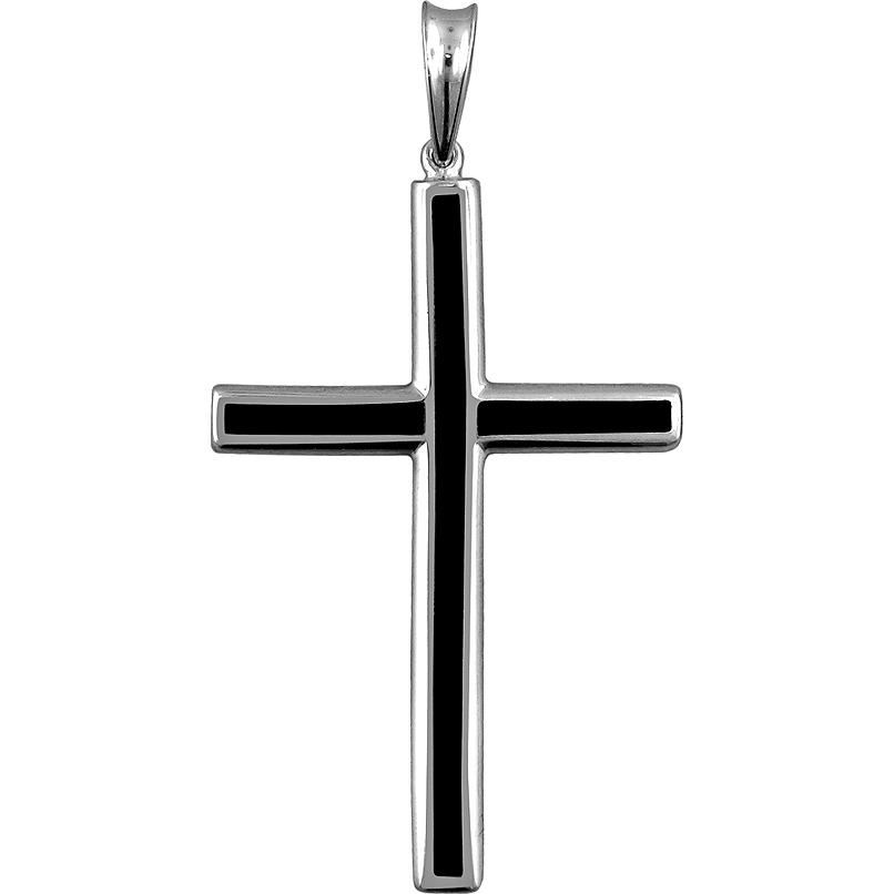 Крестик с ониксами из серебра (арт. 872323)