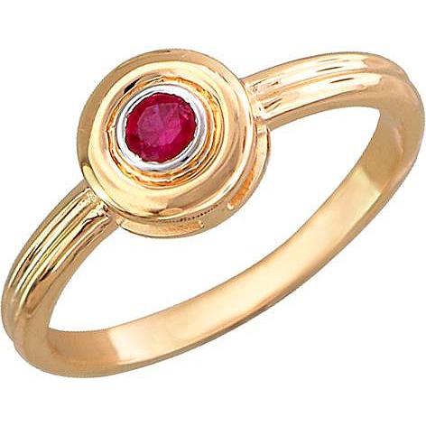 Кольцо с 1 рубином из красного золота (арт. 872324)