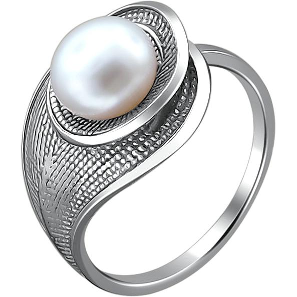 Кольцо с 1 жемчугом из серебра (арт. 873424)